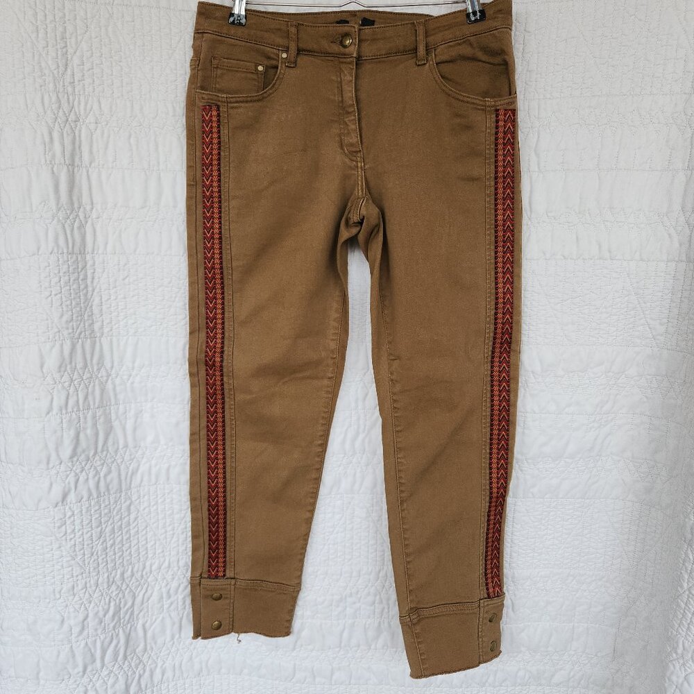 Hennes Brown Stretch Riding Pants w/ Unique Woven Side Stripe – Indie Boho Y2K